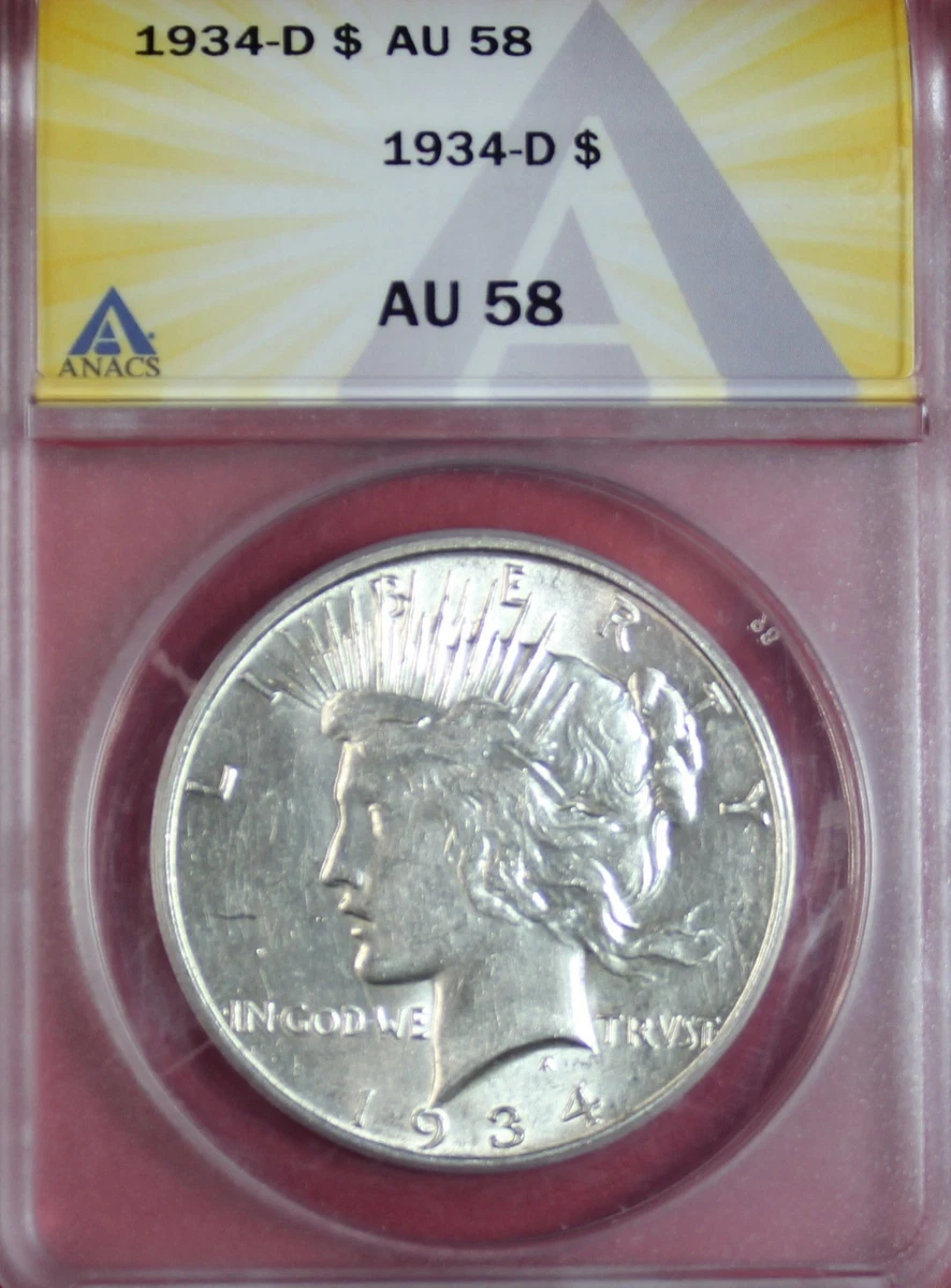 AU 58 Graded 1934 Year Peace Dollars (1921-1935) for sale | eBay