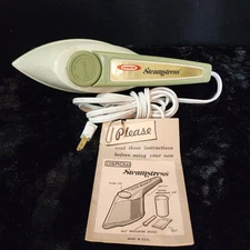 Vintage 1970s Osrow Stemstress Hand Clothing Steamer with Original Manual.