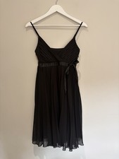 Miss Selfridge Black Chiffon Empire Line Dress UK 8 Floaty Party Occasion