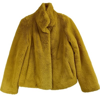 Beaumont Faux Fur Coat Size UK 14 Women's Yellow Preloved