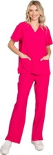Docotor Suit Nurse Scrub Set V-Neck Top  Jogger Pants Medical Uniform Workwear