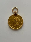 Genuine 1852 Liberty Head $1 Gold Dollar Coin Pendant Victorian Necklace Jewelry
