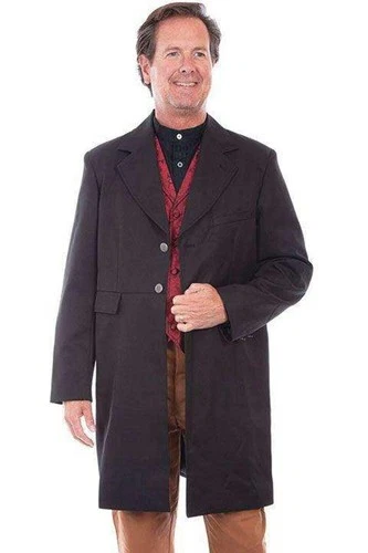 Scully Rangewear Frock Coat Men's Old West Western Cowboy Lined Tailored Black - product listing photo