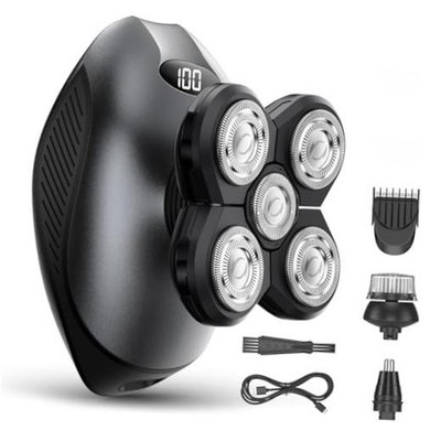 Gray Cordless Electric Razor for Men - Hair Shaver & Head & Body - Cordless