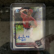 2022 Bowman Chrome Prospect Autographs Speckle Refractor /299 CPA-AL Andry Lara