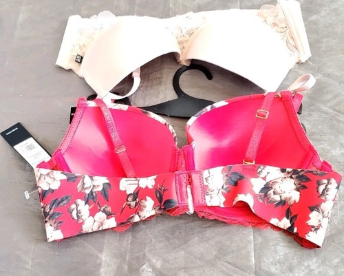 BCBGMaxAzria Invisible Lines Push-Up Bra Chrysant Themum 2-Pack Sz 36C New - Picture 3 of 14