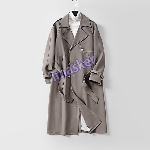 Spring Double-breasted Retro Workwear Large Size Lapel Loose Windbreaker Jacket - Picture 10 of 27
