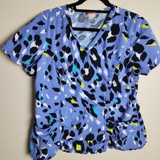 Dickies Womens Scrub Top Chest 42" Medical Scrub Top Cotton Pocket