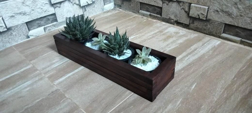 Wooden Planter Window Box Homemade Rectangular Plant Holder Trough Box NEW - Image 4 of 4