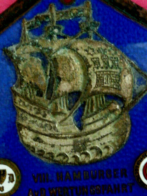 VIII. HAMBURGER AvD WERTUNGSFAHRT 29/30 KWIECIEŃ 1961 niebieska emalia sześciokątna-pokaż oryginalną nazwę Wyprzedaż specjalna cena