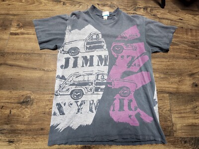 Vintage Mens L Jimmy'z Woody Wagon All Over Print Single