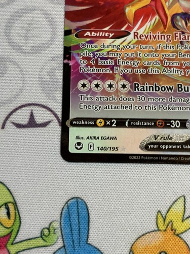 C1278 POKEMON TCG HO-OH V NM CARD HOLO #140 SILVER TEMPEST RARE - Picture 4 of 12