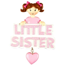 Little Sister Personalized Christmas Tree Ornament