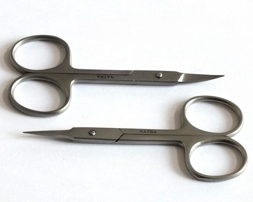 Cuticle Scissors 9cm Set of 2 Manicure Pedicure Scissors Stainless Steel NATRA - Picture 3 of 14