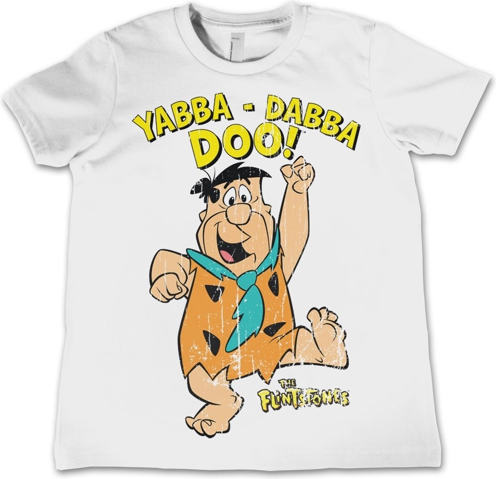 Детская футболка The Flintstones Yabba-Dabba-Doo, белая