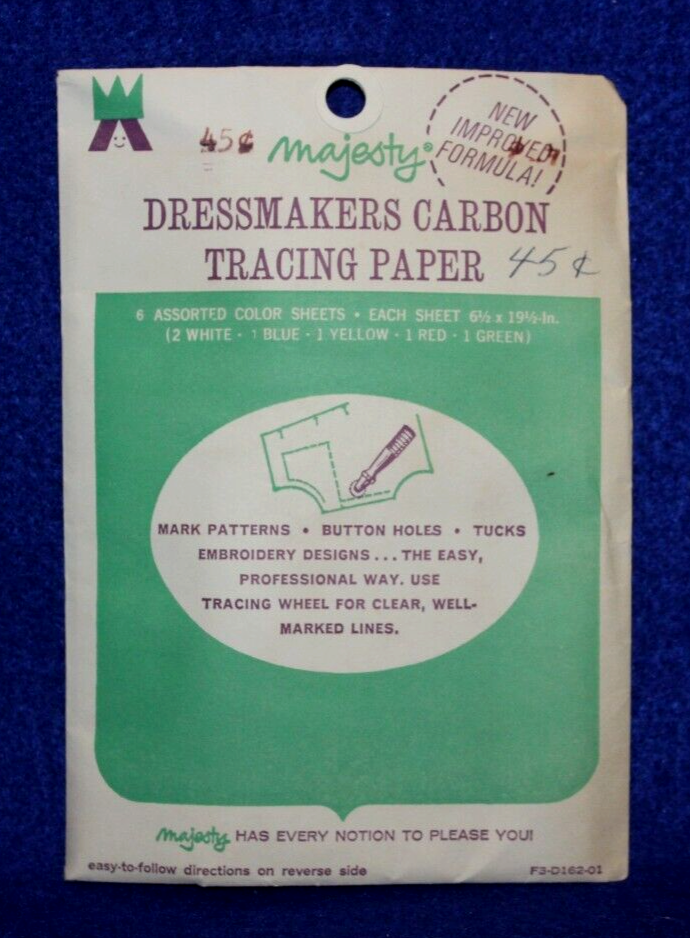 Majesty Dressmakers Carbon Tracing Paper No. F3D16201 Vintage Made in