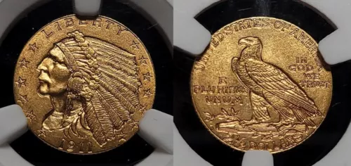 1911 D Strong D Quarter Eagle Gold $2 1/2 NGC 64+ CAC Key Date!!