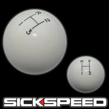 WHITE GUMBALL SHIFT KNOB 3RUL MANUAL SHORT THROW GEAR SHIFTER SELECTOR UN2 KIT