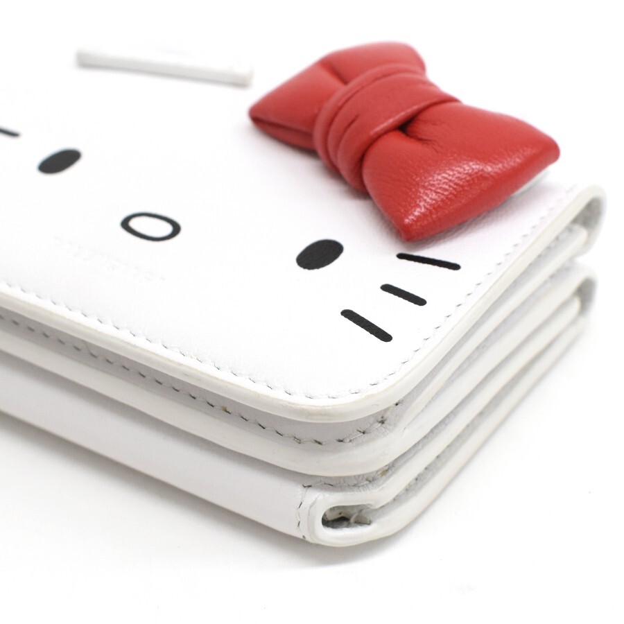 Balenciaga Hello Kitty Tri-Fold Wallet 619017 White Leather