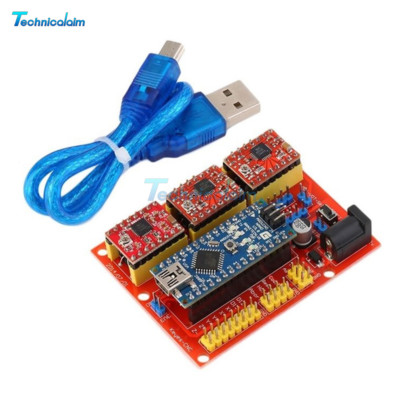 V4 CNC Shield Expansion Board Set A4988 With USB Cable For Arduino 3D Printer