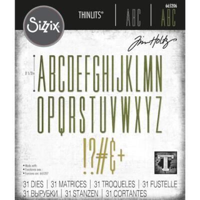 Sizzix Thinlits Matrizen von Tim Holtz 31 Stck. - Alphanumeric Stretch Upper 665206