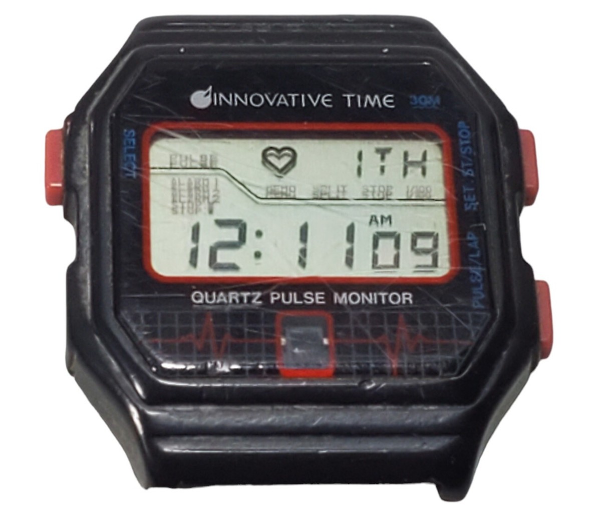Vintage Innovative Time Digital Watch Quartz Pulse Monitor 
