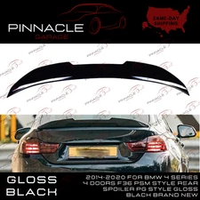 2014-2020 For BMW 4 Series 4 Doors F36 PSM Style Rear Spoiler PG Style Black