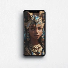AI Art Digital Image Photo Wallpaper Background, Egyptian Goddess Bastet, Woman
