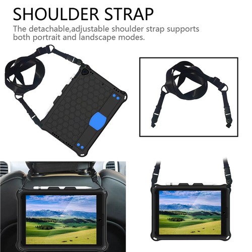 Rubber Stand Case Cover With Strap For iPad Mini Air Pro 1 2 3 4 5/6/7/8/9th Gen - Picture 76 of 84