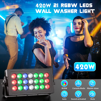 21X20W RGBW LED Wall Washer DMX512 Control 63 Built-in Programs Strobe Effect