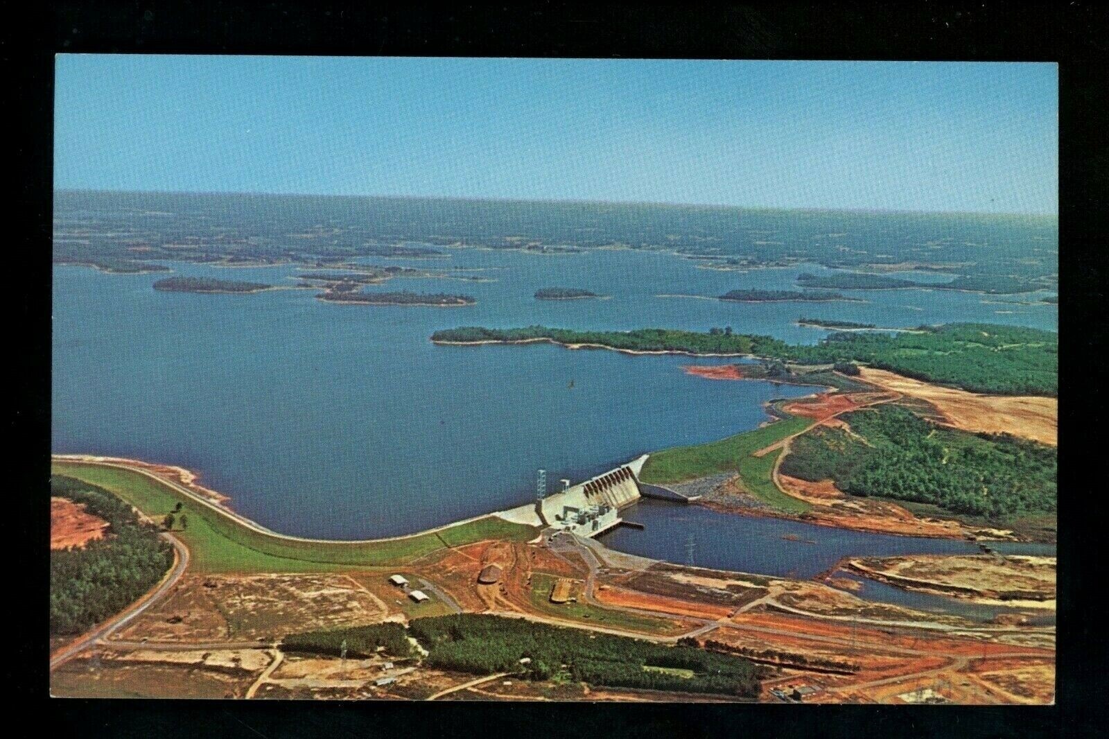 Dam postcard Cowans Ford Dam, Lake Norman, Piedmont, North Carolina NC