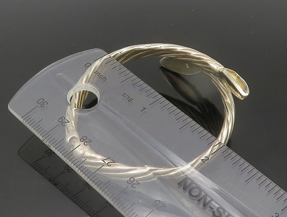 DESIGNER 925 Sterling Silver Vintage Twist Bypass Bangle