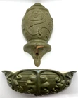 VTG Green Olive Haeger Ceramic Wall Fountain Planter Brass Spigot 8015 8016 RARE