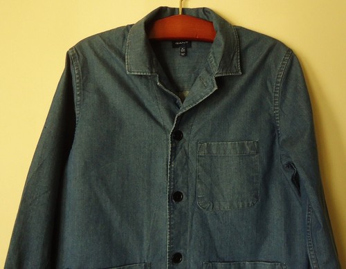GANT size M Men's Jeans Coats Blue Denim NEW - Picture 3 of 13
