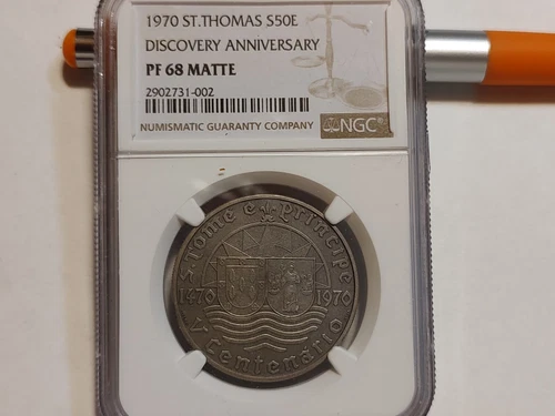 1970 St.Thomas S50E Discovery Anniversary Pf68 Matte Only 3 Known ..Ngc