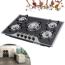 5 Burners NG/LPG Dual Fuel Gas Stovetop 30 inch Gas Cooktop Stainless Steel