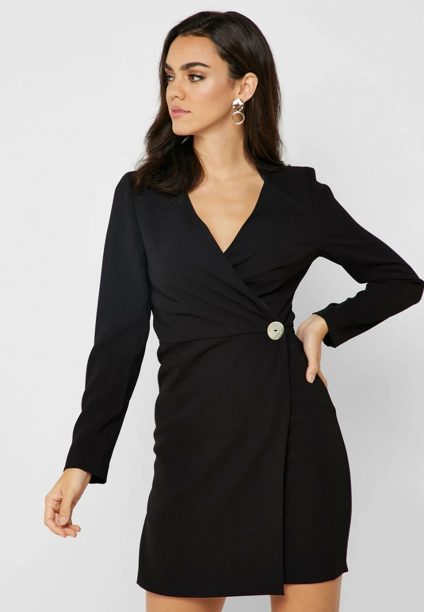 Mango robe portefeuille noir new arrivals