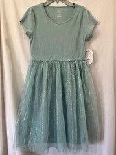 NWT Wonder Nation Teal Ribbed Tulle Tutu Dress Girls Size XL 14-16