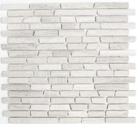 Mosaik Fliese Marmor Naturstein Brick Marmor Grau Streifen Mos40-Mosbrick2012_F