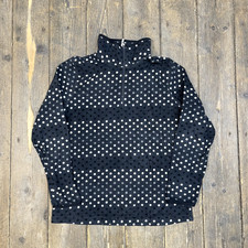Old Navy Crazy Fleece Vintage Pockerdot Half-zip Y2k Jacket, Black, Womens Large