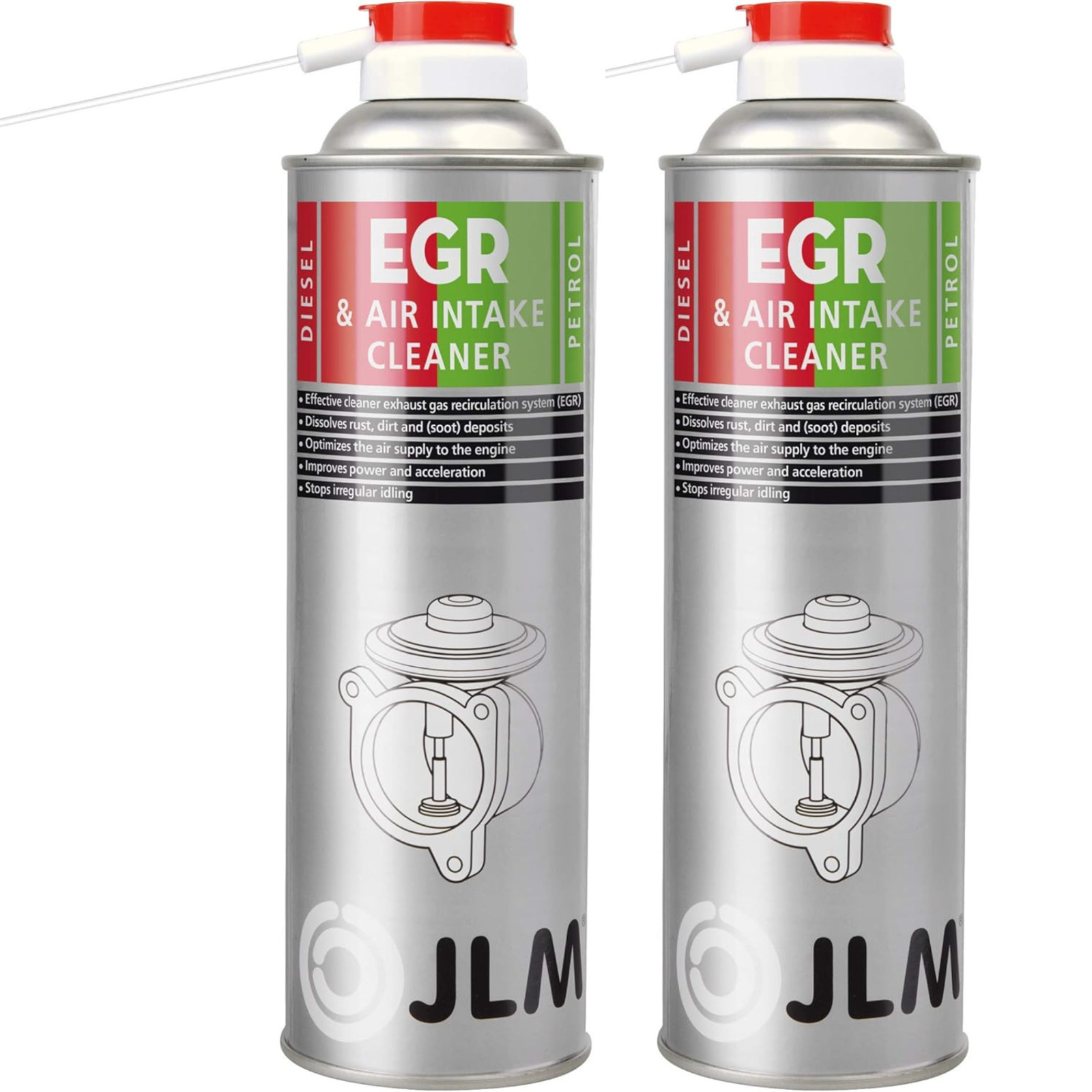 2x JLM Petrol Diesel Car EGR & Air Intake Inlet Valve Cleaner Spray 500ml J02710
