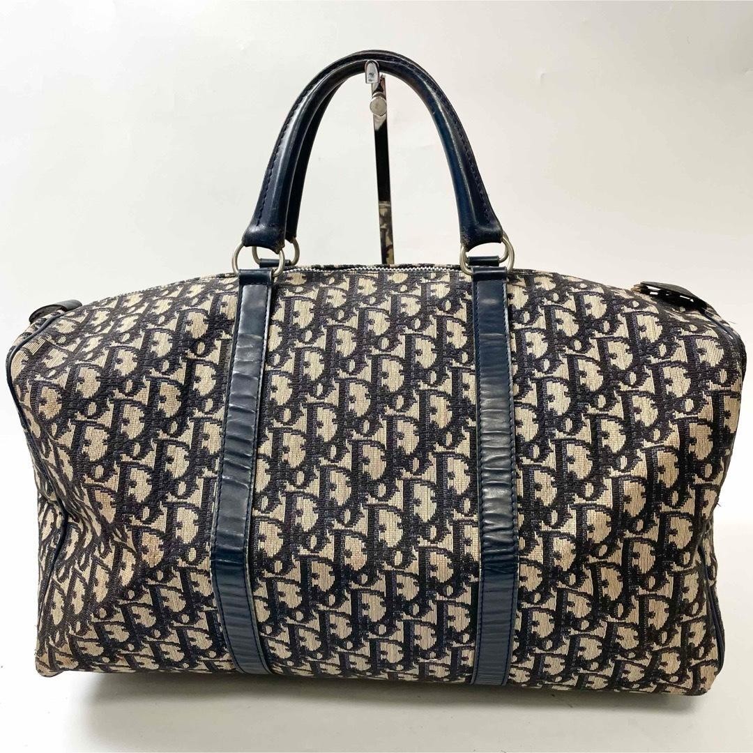 Christian Dior Boston Bag Canvas Navy Trotter Logo Women's From Japan Authentic thumbnail 20