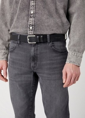 Wrangler Herren Ledergürtel Schwarz Elegant Klassisch für Hosen Gürtel
