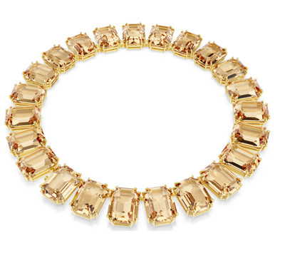Swarovski Millenia necklace Oversized crystals, Octagon cut, Caramel, 