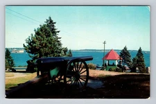 Portland ME-Maine, Fort Allen Park, Harbor, Vintage Postcard