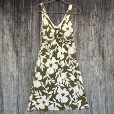Vintage Tommy Bahama Sleeveless Dress Viscose Spandex Midi Floral Women S