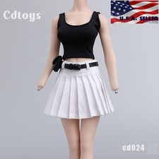 1/6 Top Pleated Skirt Belt Bag Set For 12" PHICEN Hot Toys Female Figure ❶USA❶
