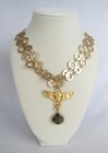 J. Jill Gold Metal Circles Scarab Labradorite Double/Single 20" or 40" Necklace