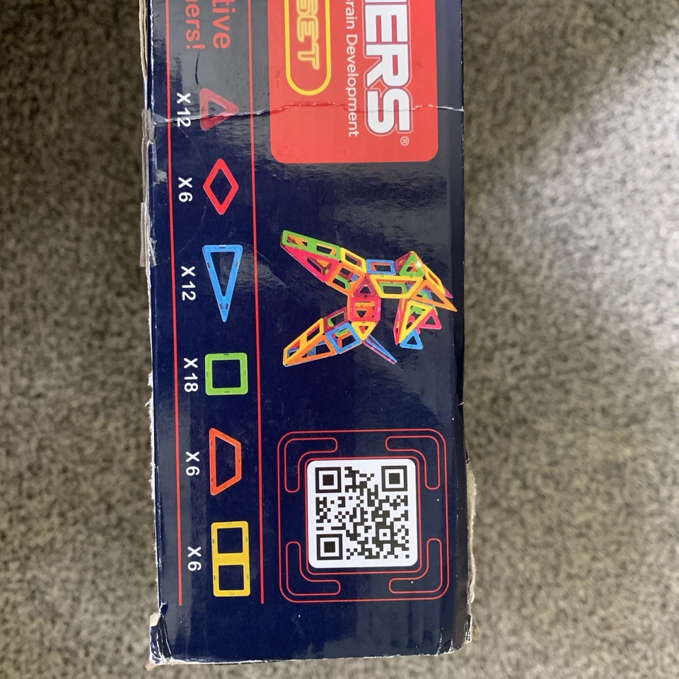 2014 Magformers Intelligent Magnetic Construction Toy Pieces Neon 60 Pieces - Image 4 of 4