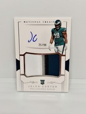 JALEN CARTER Rookie 2023 National Treasures Crossover Patch Auto /99 Eagles RPA